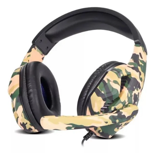 Fone Headset Gamer Camuflado BM-218 com LED – Imersão Total para Xbox, PS4, PC e Celular