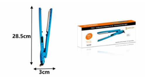 Mini Chapinha de Cabelo NLB-001 Azul – Liso Perfeito Onde Quer Que Você Vá