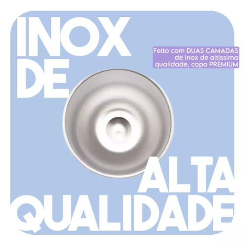 Copo Cuia Térmico Inox com Tampa Antivazamento 360ml - Verde Militar