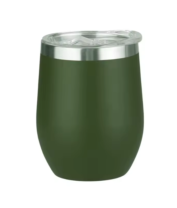 Copo Cuia Térmico Inox com Tampa Antivazamento 360ml - Verde Militar