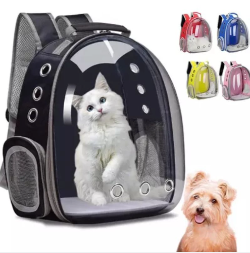 Mochila Pet Transporte para Cães e Gatos Preto – Visão Ampla, Conforto e Segurança em Cada Passeio