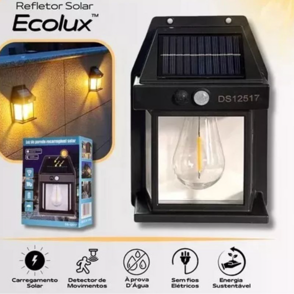 Luminária Refletor Solar LED com Sensor de Movimento – Iluminação Inteligente e Sustentável para Áreas Externas