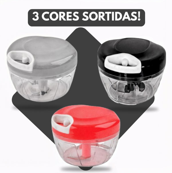 Mini Triturador Processador Manual 500ml com 3 Lâminas – Agilidade e Praticidade na Sua Cozinha