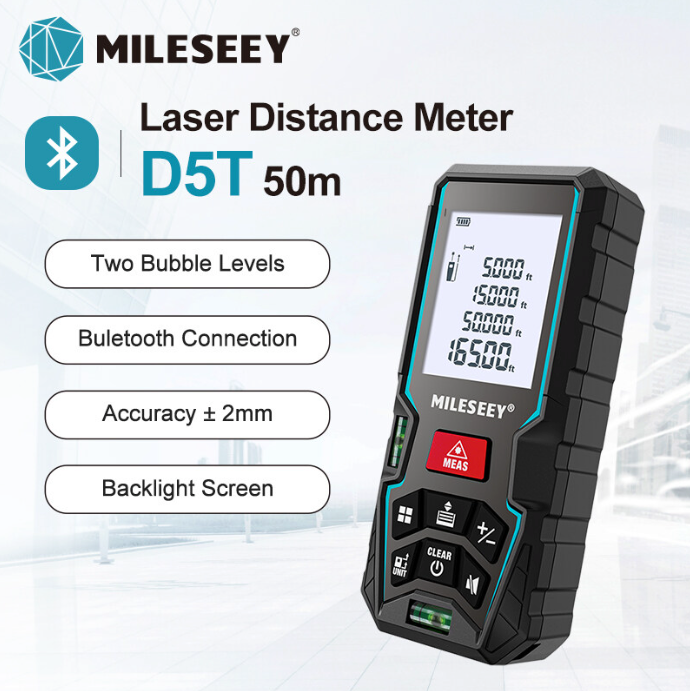 MILESEEY D5T – Trena Laser Medição Precisa com Tecnologia Bluetooth