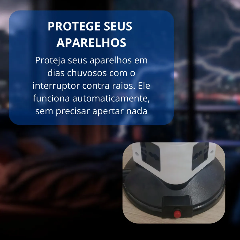Torre de Tomadas Elétrica com 5 Entradas Universais e 2 Portas USB – Organização, Segurança e Potência ao Seu Alcance
