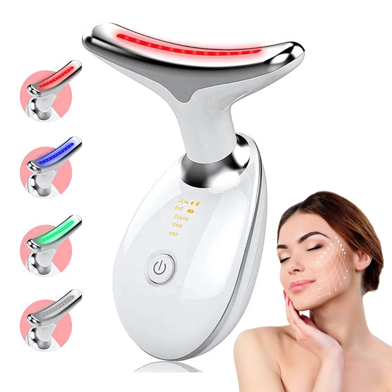 Massageador Facial LED – Reduza Papadas, Rugas e Flacidez com Tecnologia de Luz e Vibração