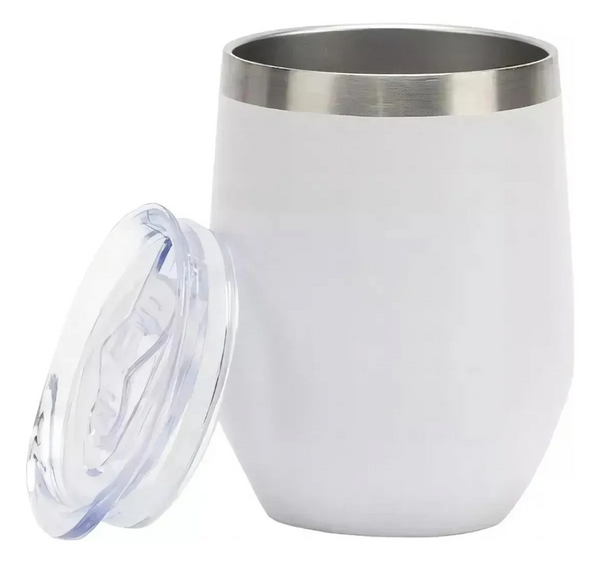 Copo Cuia Térmico Inox com Tampa Antivazamento 360ml – Branco
