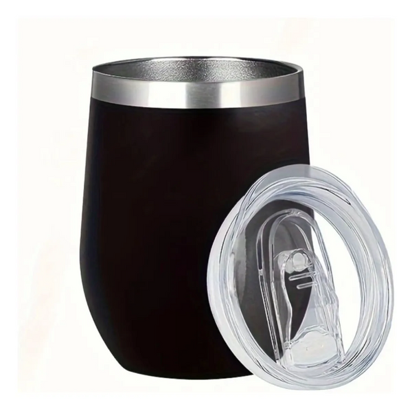 Copo Cuia Térmico Inox com Tampa Antivazamento 360ml – Preto