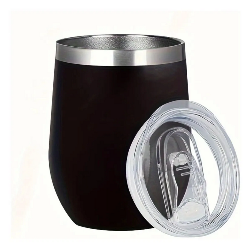 Copo Cuia Térmico Inox com Tampa Antivazamento 360ml – Preto