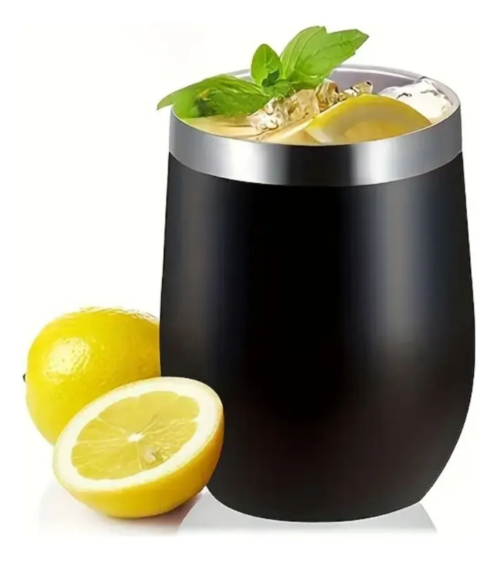 Copo Cuia Térmico Inox com Tampa Antivazamento 360ml – Preto