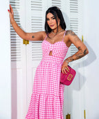 Vestido Bojo Midi Feminino - Rosa