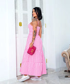 Vestido Bojo Midi Feminino - Rosa