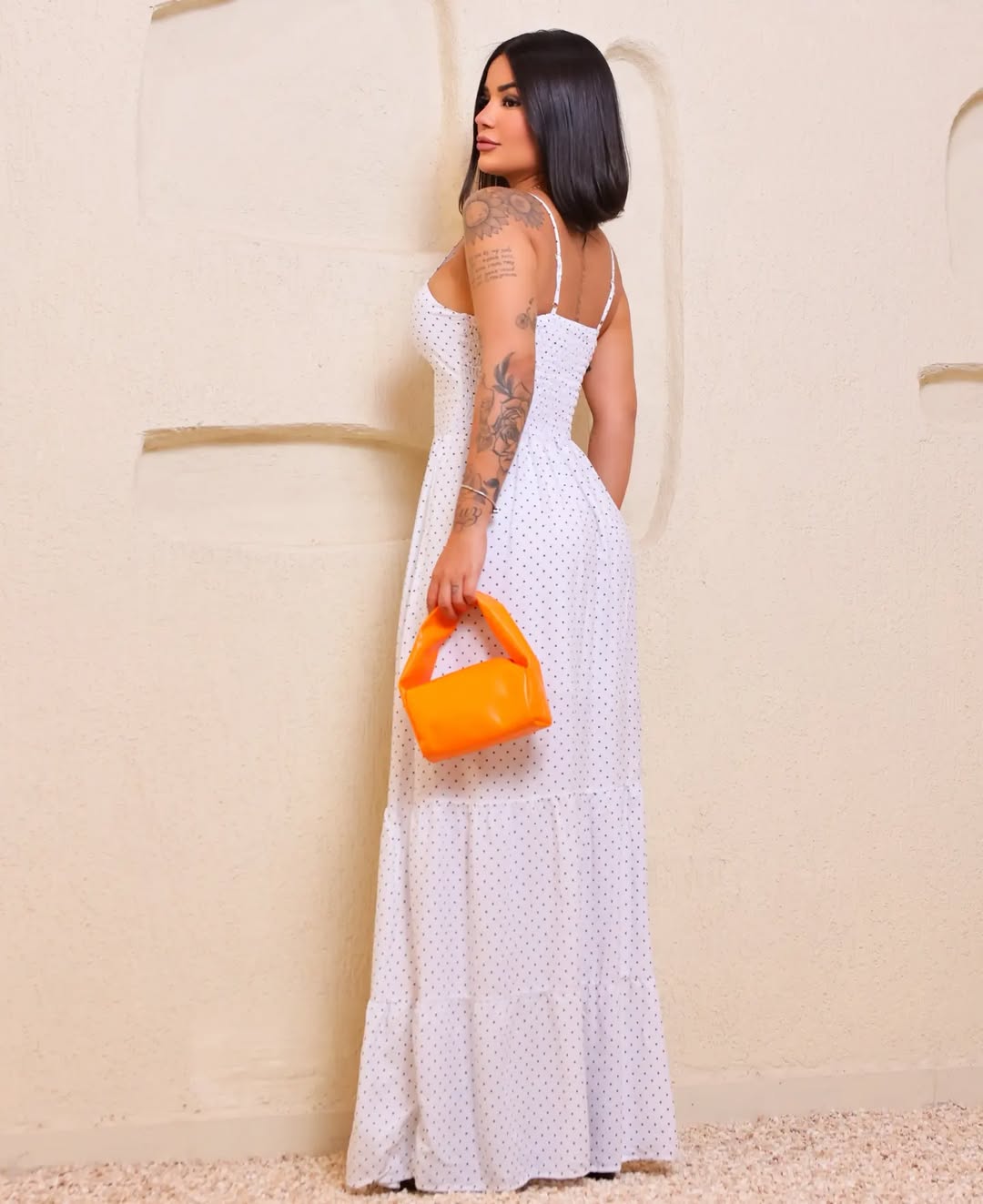 Vestido Bojo Longo Feminino - Branco Poá