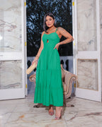 Vestido Bojo Midi Feminino - Verde