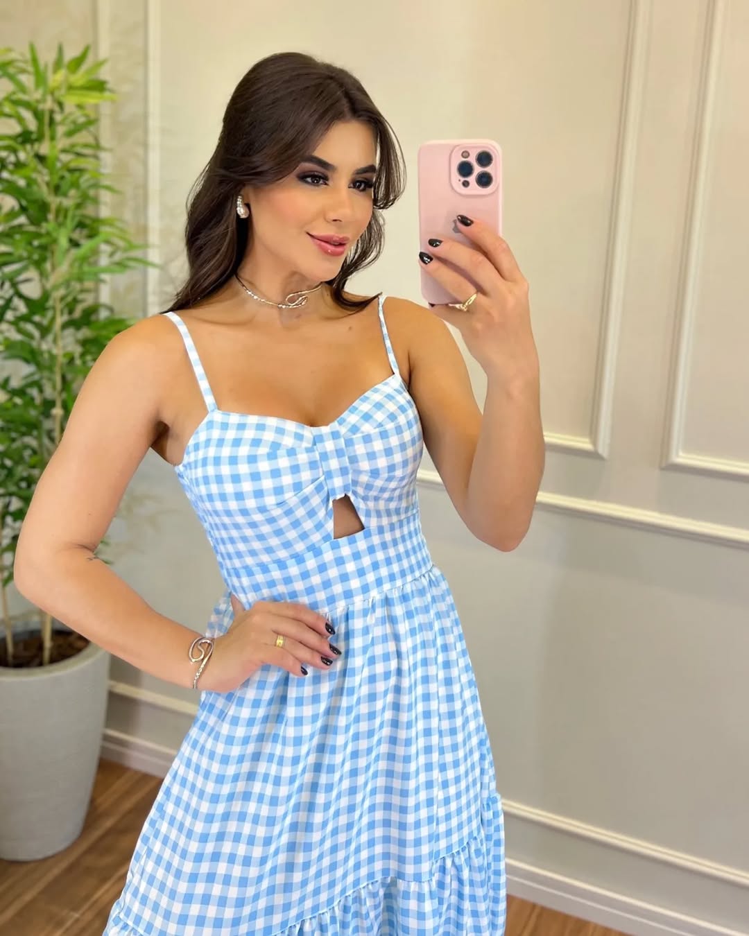 Vestido Bojo Midi Feminino - Azul Claro