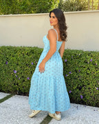 Vestido Bojo Midi Feminino - Azul Claro
