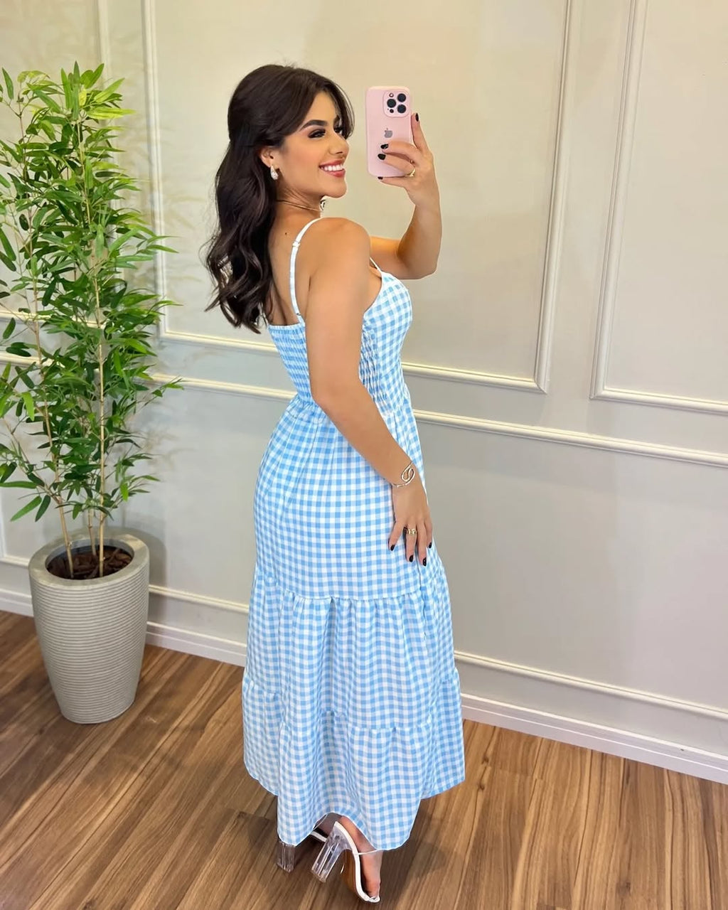 Vestido Bojo Midi Feminino - Azul Claro