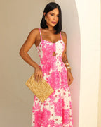 Vestido Bojo Midi Feminino - Rosa