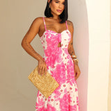 Vestido Bojo Midi Feminino - Rosa