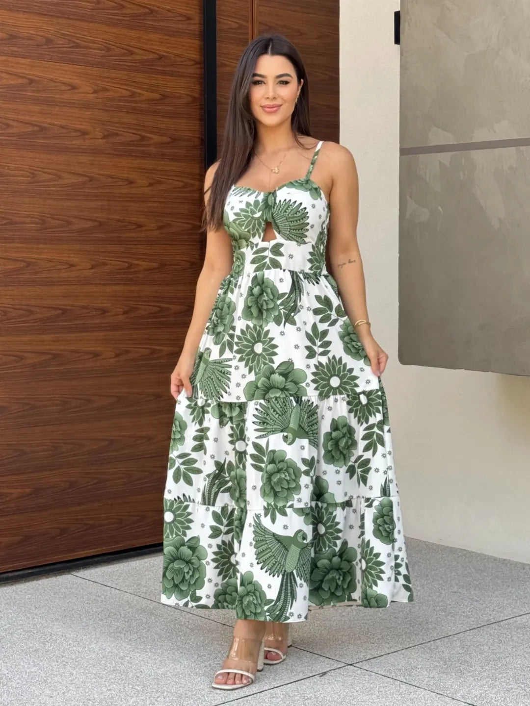 Vestido Bojo Midi Feminino - Verde