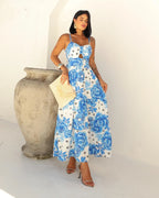 Vestido Bojo Midi Feminino - Azul Claro