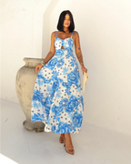 Vestido Bojo Midi Feminino - Azul Claro