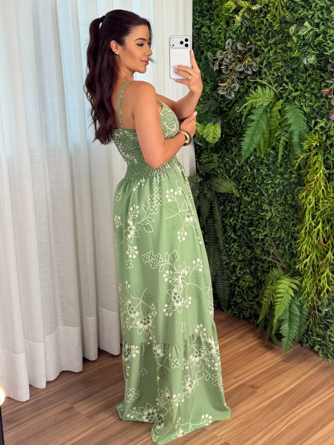 Vestido Decote V Feminino - Verde