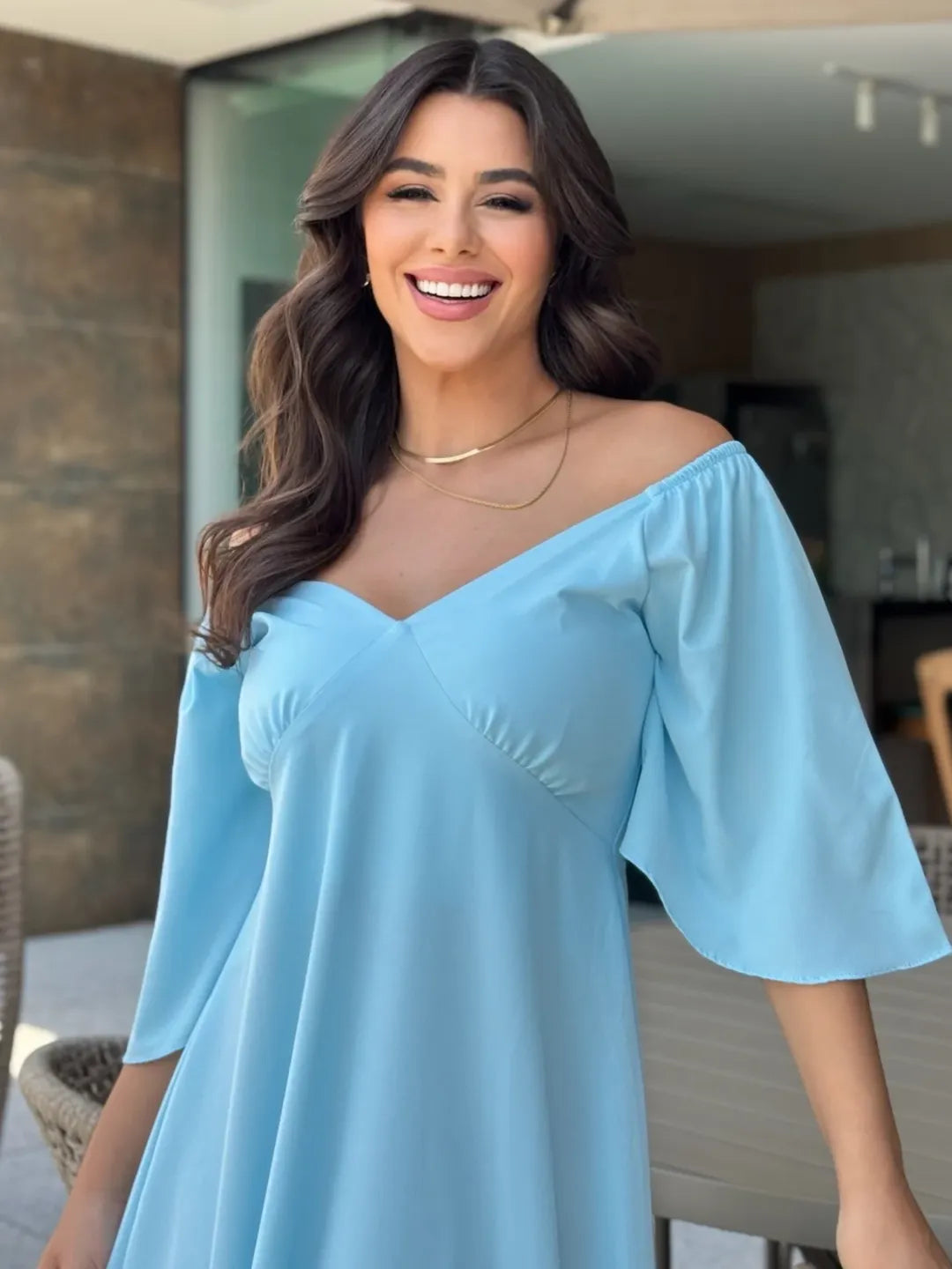 Vestido Jade Feminino - Azul Claro