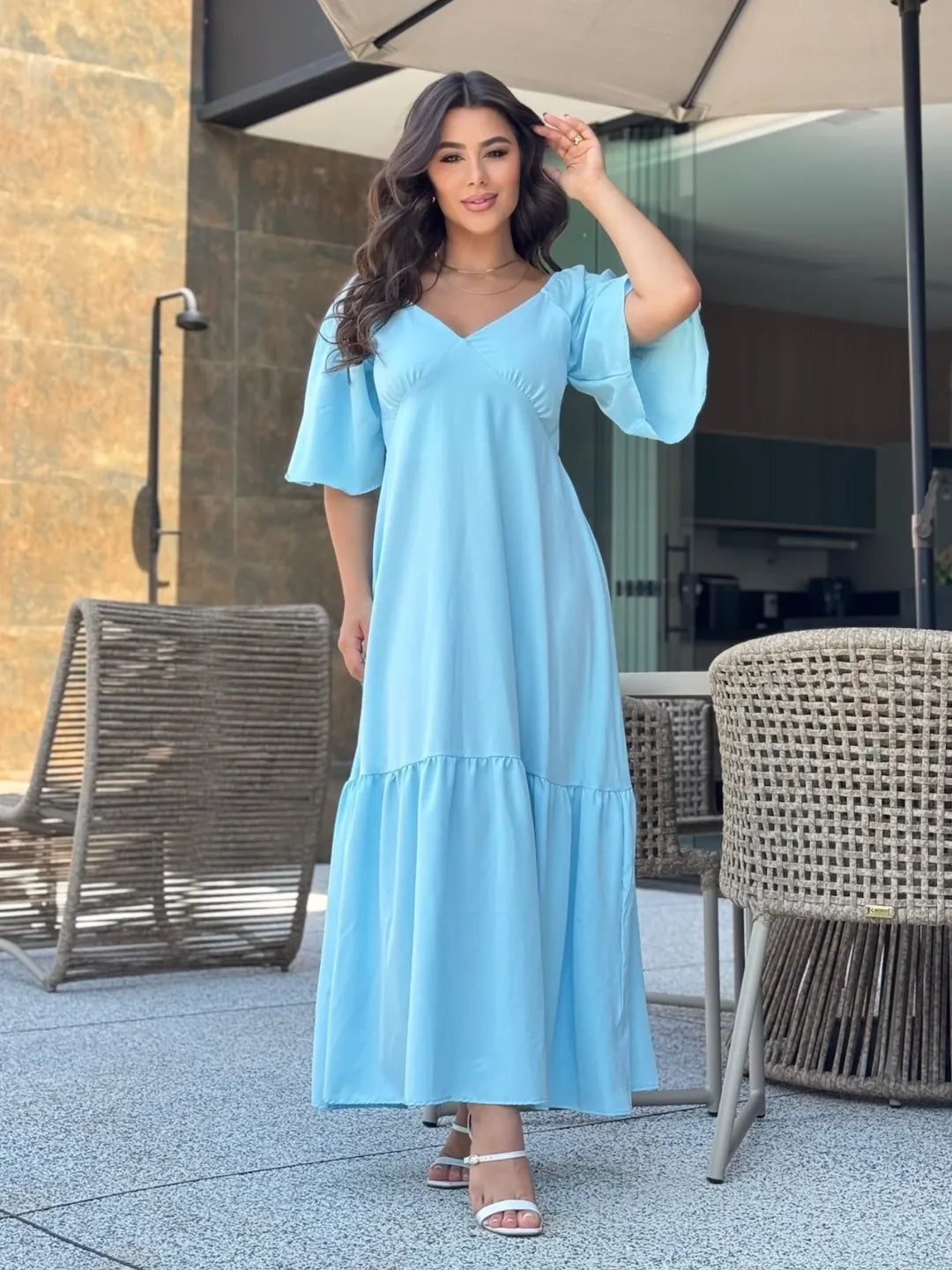 Vestido Jade Feminino - Azul Claro