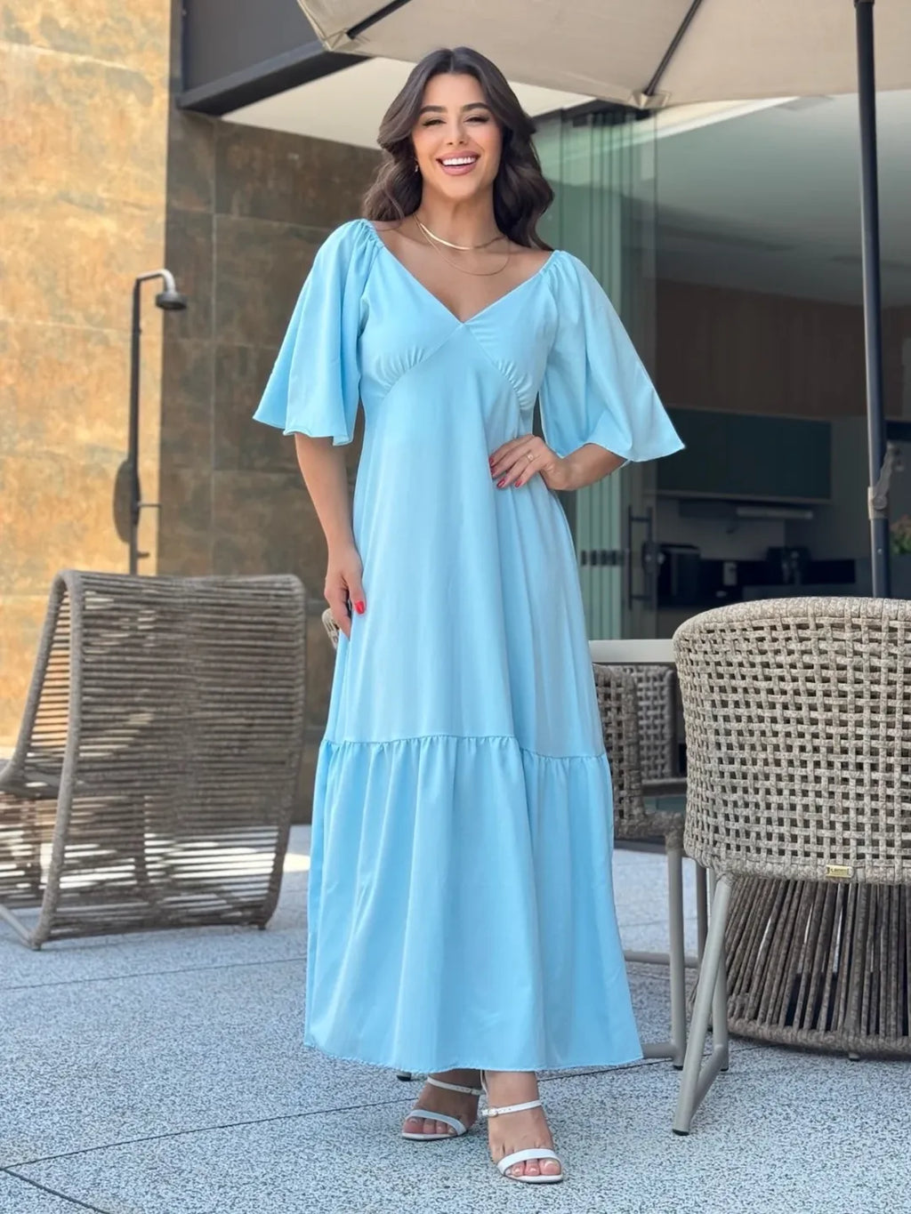 Vestido Jade Feminino - Azul Claro