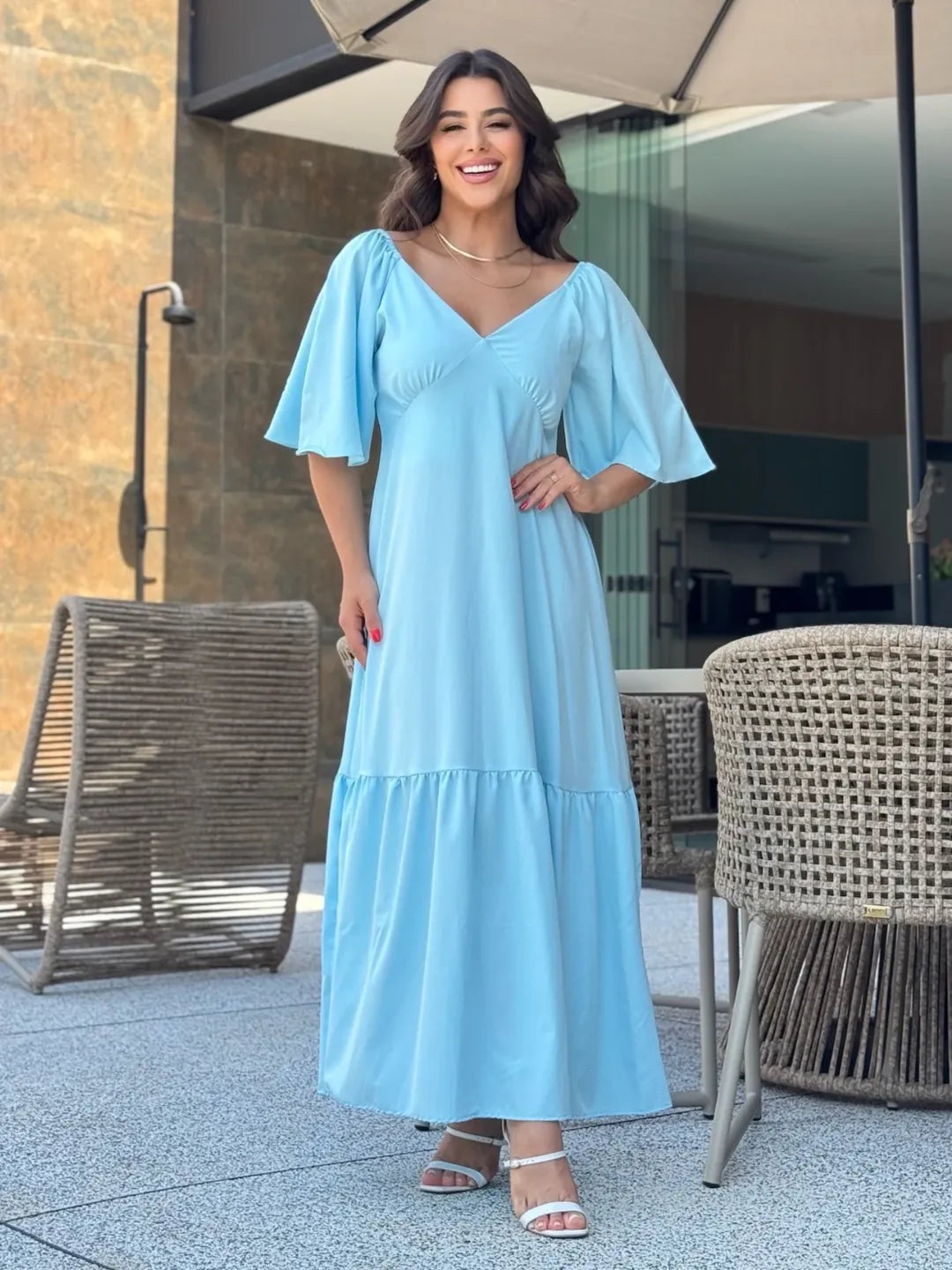 Vestido Jade Feminino - Azul Claro