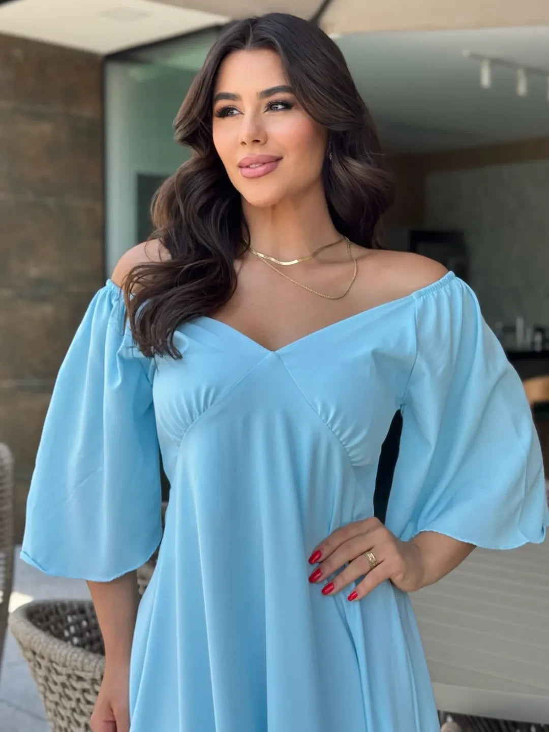 Vestido Jade Feminino - Azul Claro