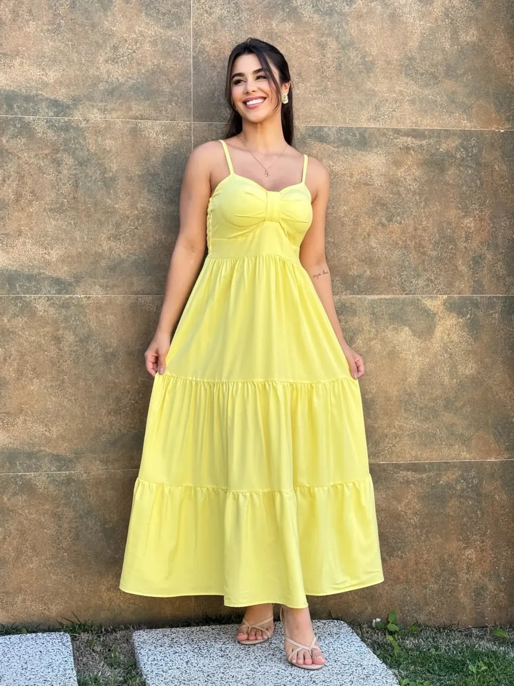 Vestido Mari Feminino - Amarelo