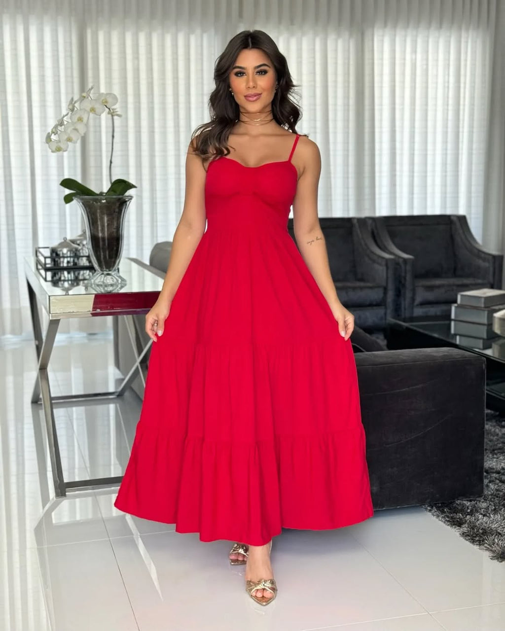 Vestido Mari Feminino - Vermelho