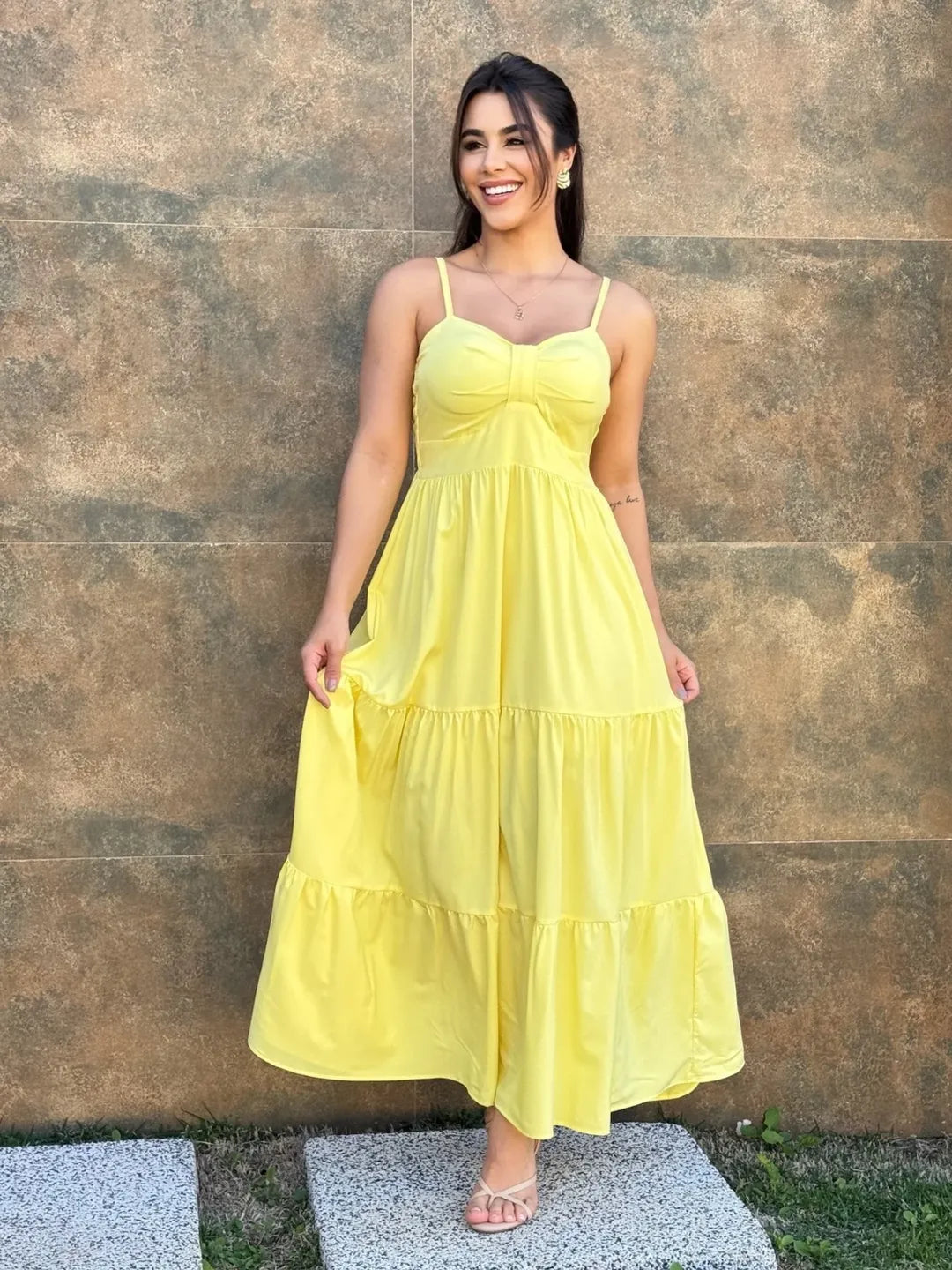 Vestido Mari Feminino - Amarelo