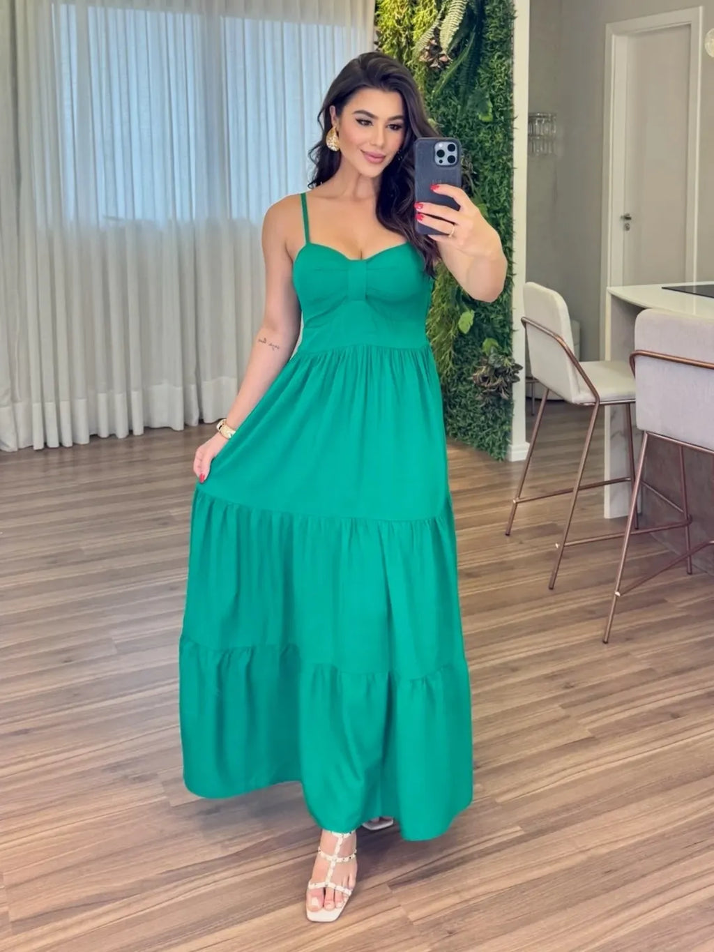 Vestido Mari Feminino - Verde Bandeira
