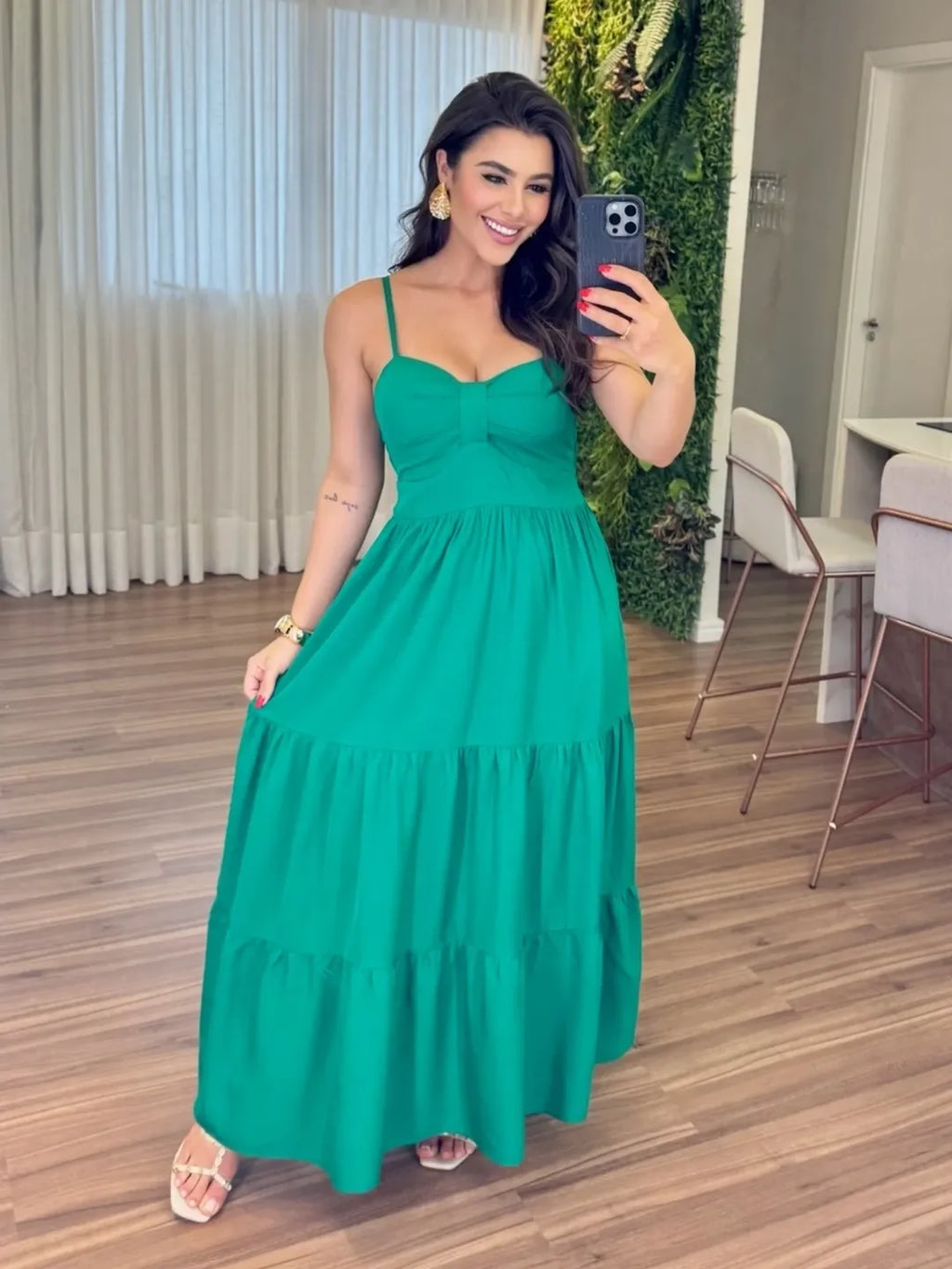 Vestido Mari Feminino - Verde Bandeira