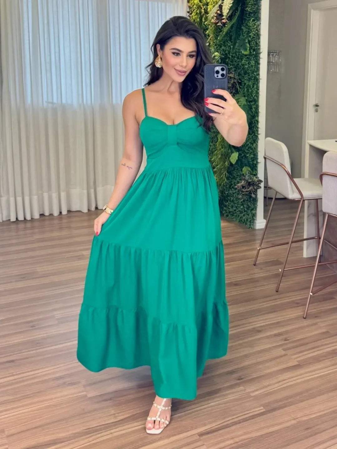 Vestido Mari Feminino - Verde Bandeira