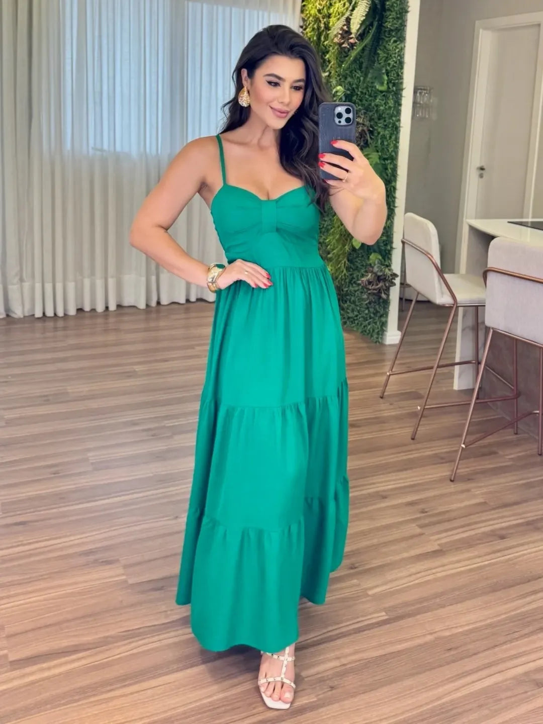 Vestido Mari Feminino - Verde Bandeira