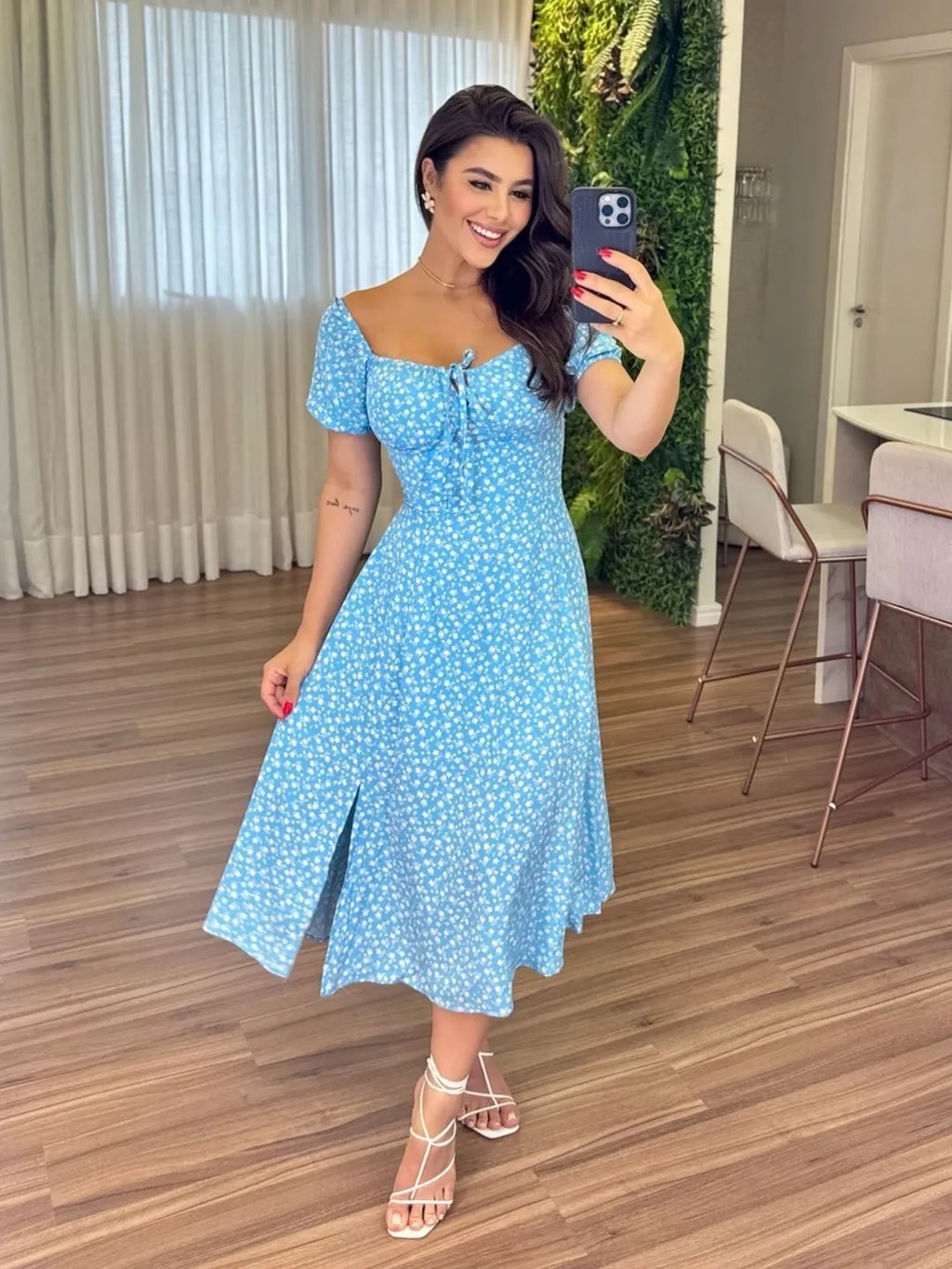 Vestido Olivia Feminino - Azul Claro