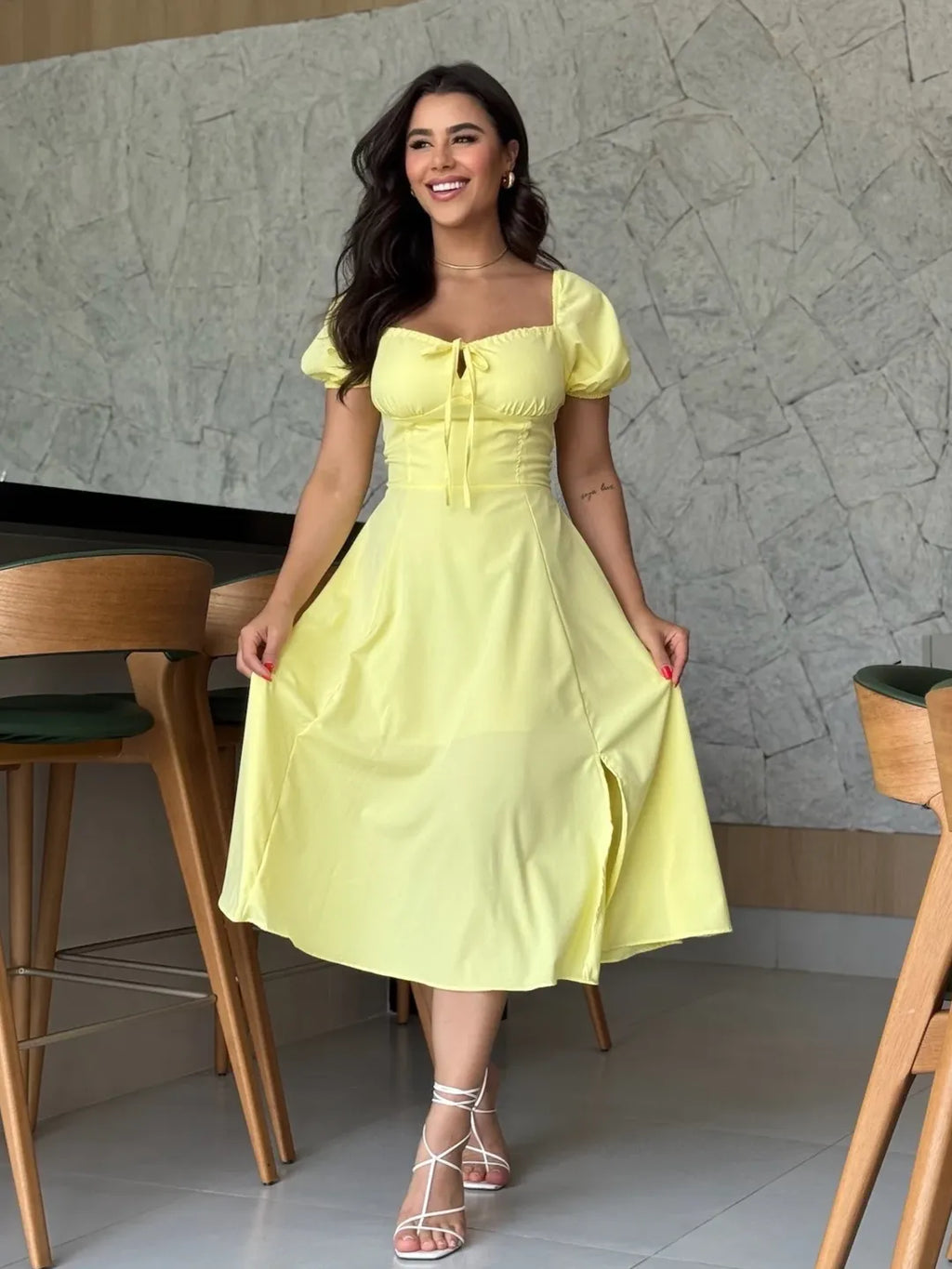 Vestido Olivia Feminino - Amarelo