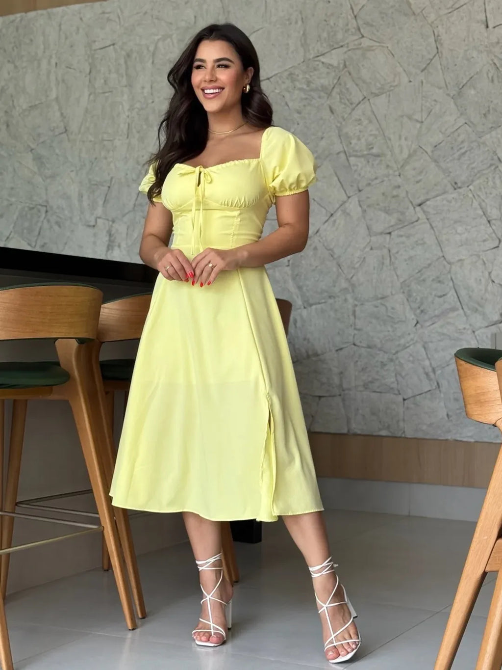 Vestido Olivia Feminino - Amarelo