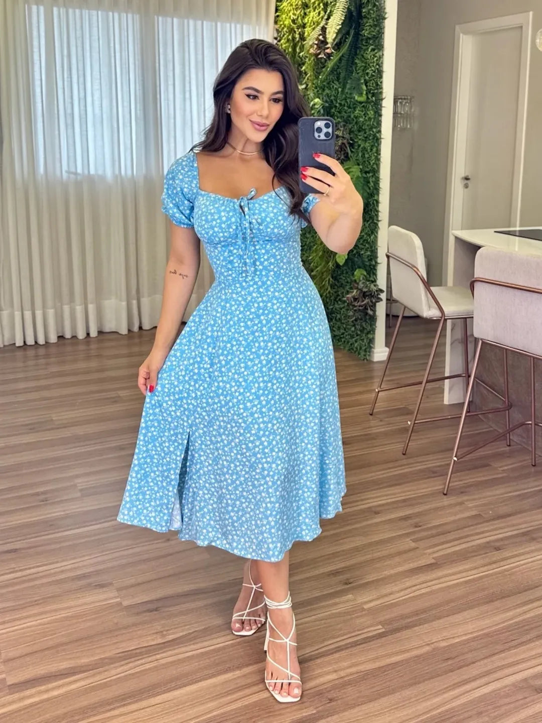 Vestido Olivia Feminino - Azul Claro