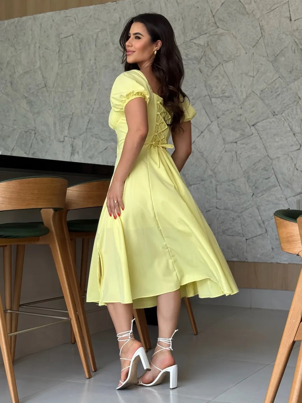 Vestido Olivia Feminino - Amarelo