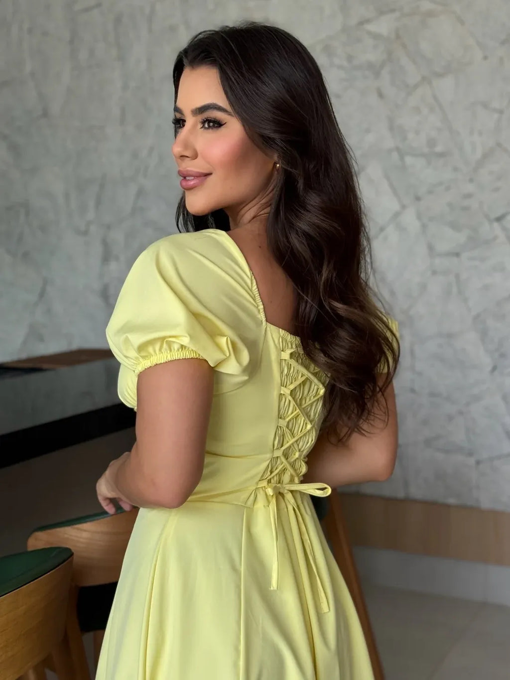 Vestido Olivia Feminino - Amarelo