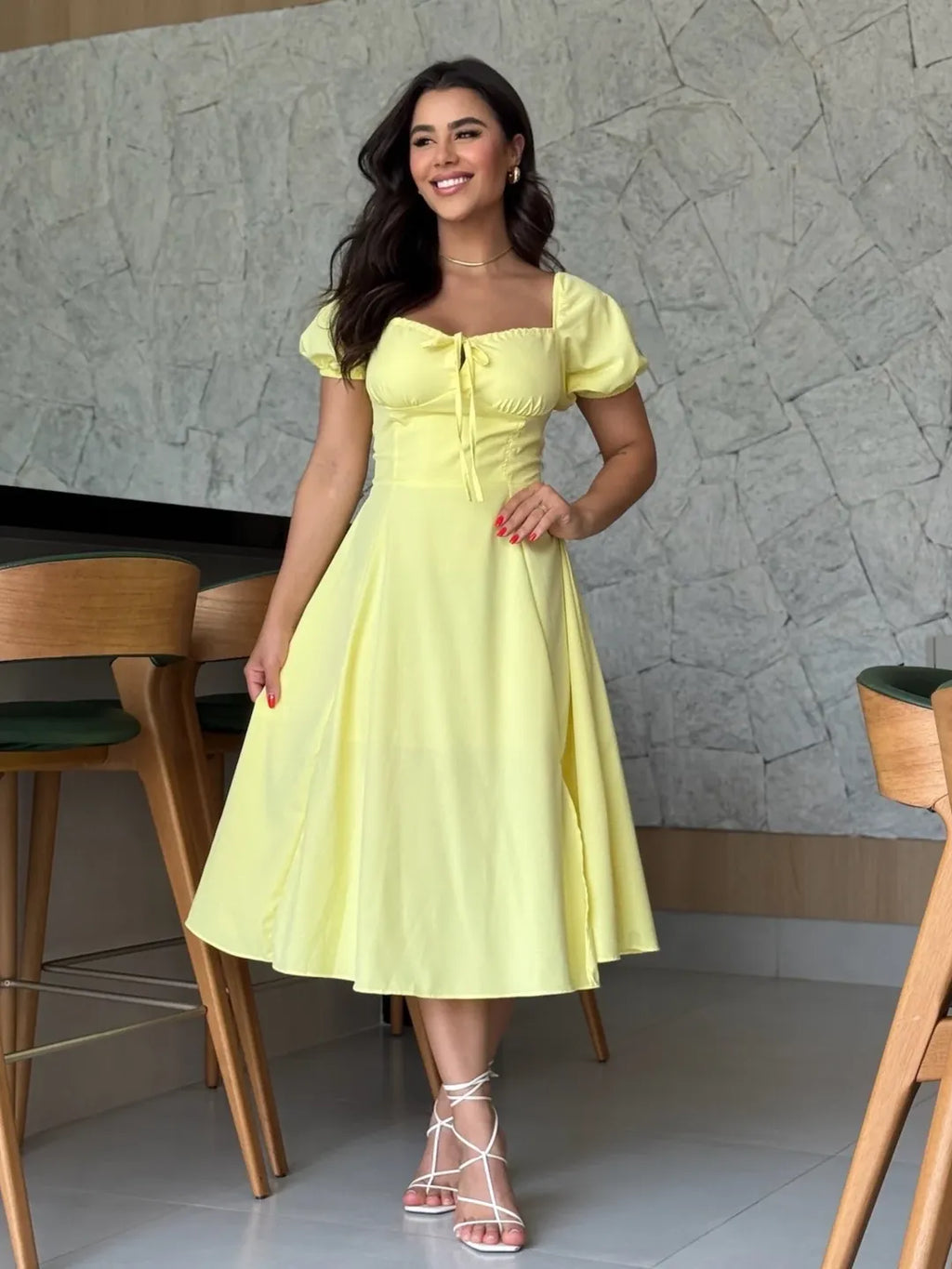 Vestido Olivia Feminino - Amarelo