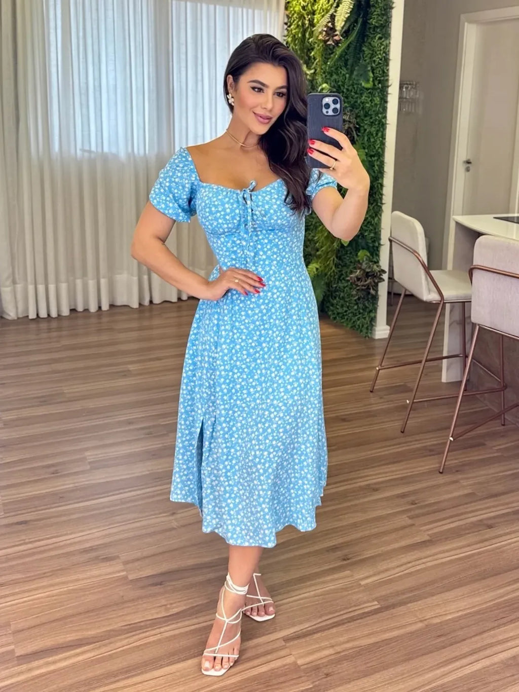 Vestido Olivia Feminino - Azul Claro