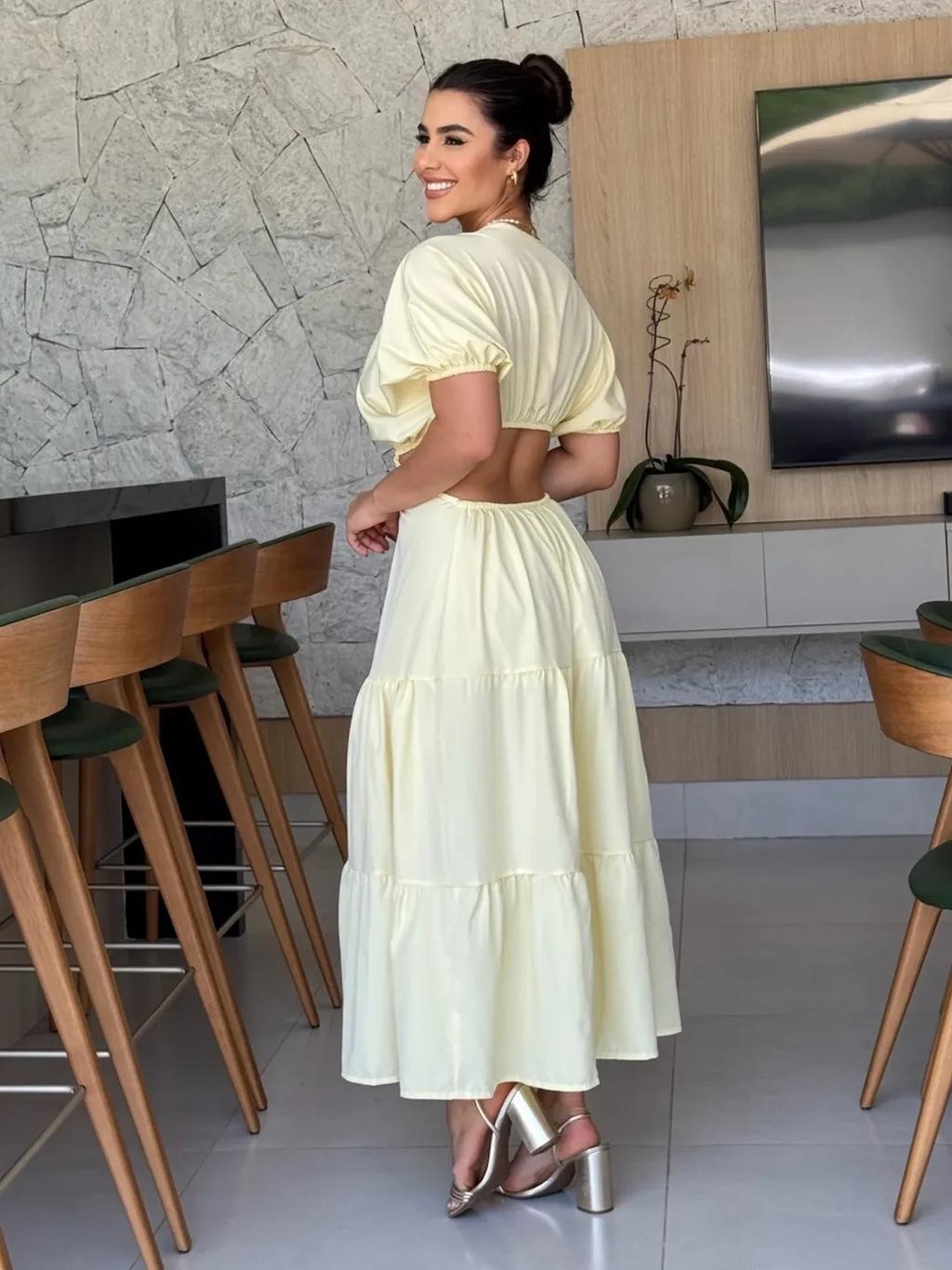 Vestido Íris Feminino - Amarelo