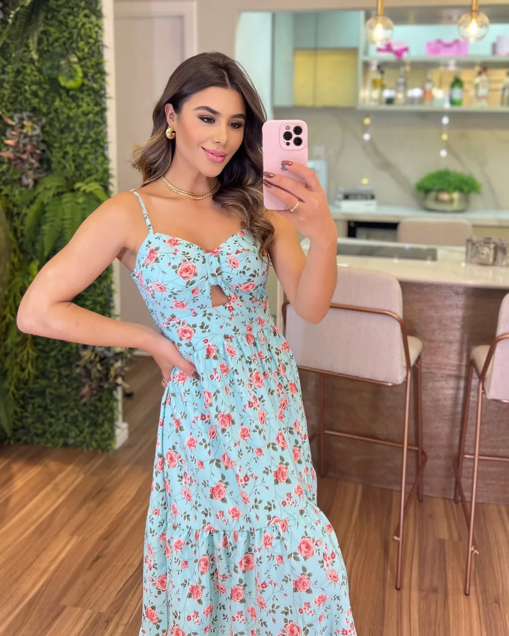 Vestido Bojo Midi - Verde Floral