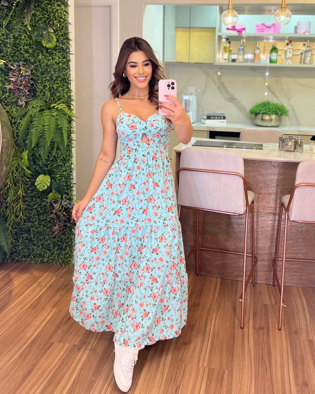 Vestido Bojo Midi - Verde Floral